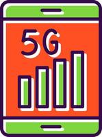 5g lleno diseño icono vector