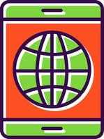 Earth Globe filled Design Icon vector