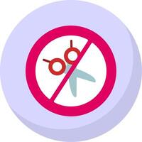 No Scissors Flat Bubble Icon vector