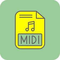 Midi Filled Yellow Icon vector