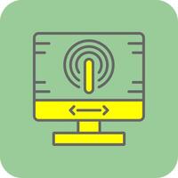 Computer Filled Yellow Icon vector