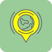 Earth Filled Yellow Icon vector