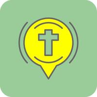 Cross Filled Yellow Icon vector