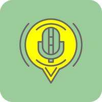 Microphone Filled Yellow Icon vector