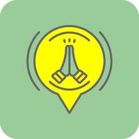 Prayer Filled Yellow Icon vector