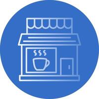 Coffee Shop Flat Bubble Icon vector