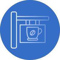 Cafe Signage Flat Bubble Icon vector