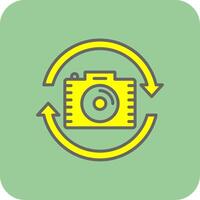 Switch Camera Filled Yellow Icon vector