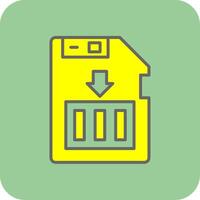 Sim Card Filled Yellow Icon vector