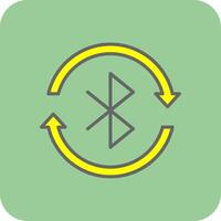 Bluetooth lleno amarillo icono vector