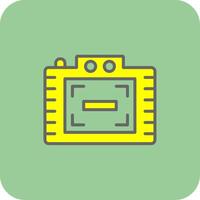 Zoom Out Filled Yellow Icon vector