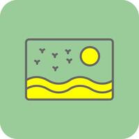 Picture Filled Yellow Icon vector