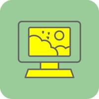 Monitor Filled Yellow Icon vector