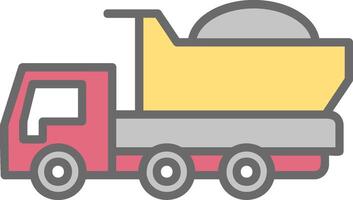 Dumper Truck Line Filled Light Icon vector