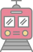 Train Line Filled Light Icon vector