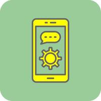 Mobile Phone Filled Yellow Icon vector