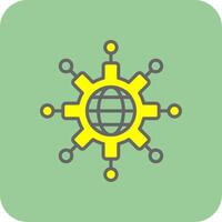 Network Filled Yellow Icon vector