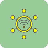 Connection Filled Yellow Icon vector