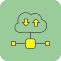 Cloud Filled Yellow Icon vector