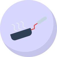 Frying Pan Flat Bubble Icon vector