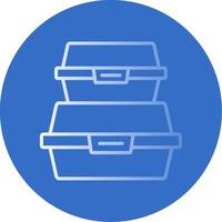 Food Container Flat Bubble Icon vector
