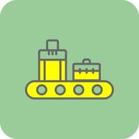 Conveyor Filled Yellow Icon vector