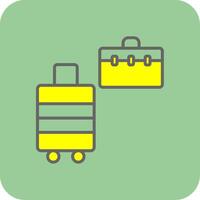 Bags Filled Yellow Icon vector