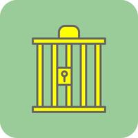 Cage Filled Yellow Icon vector