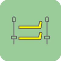 Skiing Filled Yellow Icon vector