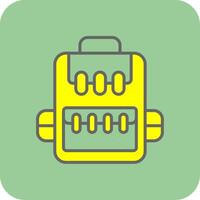 Rucksack Filled Yellow Icon vector