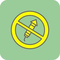 No Firework Filled Yellow Icon vector