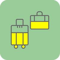 Bags Filled Yellow Icon vector