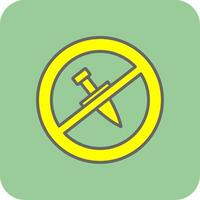 No Knife Filled Yellow Icon vector
