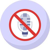 No Microphone Flat Bubble Icon vector