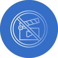 Empty Battery Flat Bubble Icon vector