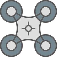 Drone Line Filled Light Icon vector