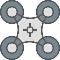 Drone Line Filled Light Icon vector