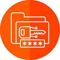 Encryption Line Red Circle Icon vector