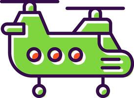 helicóptero lleno diseño icono vector