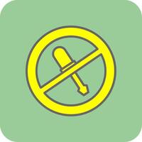 No Screwdriver Filled Yellow Icon vector