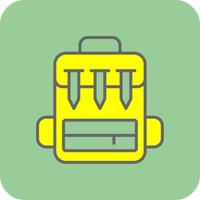 Backpack Filled Yellow Icon vector