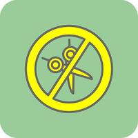 No Scissors Filled Yellow Icon vector