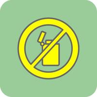 No Lighter Filled Yellow Icon vector