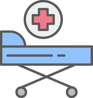 Stretcher Line Filled Light Icon vector