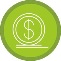 Dollar Coin Line Multi Circle Icon vector