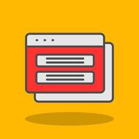 Browser Filled Shadow Icon vector