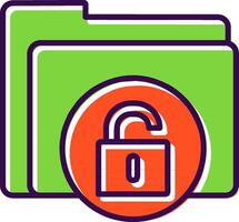 Unsecure Folder filled Design Icon vector