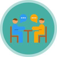 Business Meeting Flat Multi Circle Icon vector