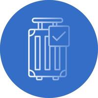 Luggage Flat Bubble Icon vector