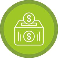 Money Box Line Multi Circle Icon vector